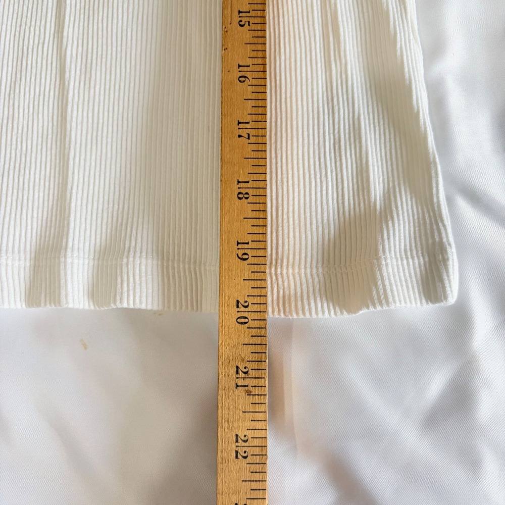 Lauren Ralph Lauren Ribbed Tank Top White Scoop Neck Cropped Sleeveless Basic - Picture 6 of 6